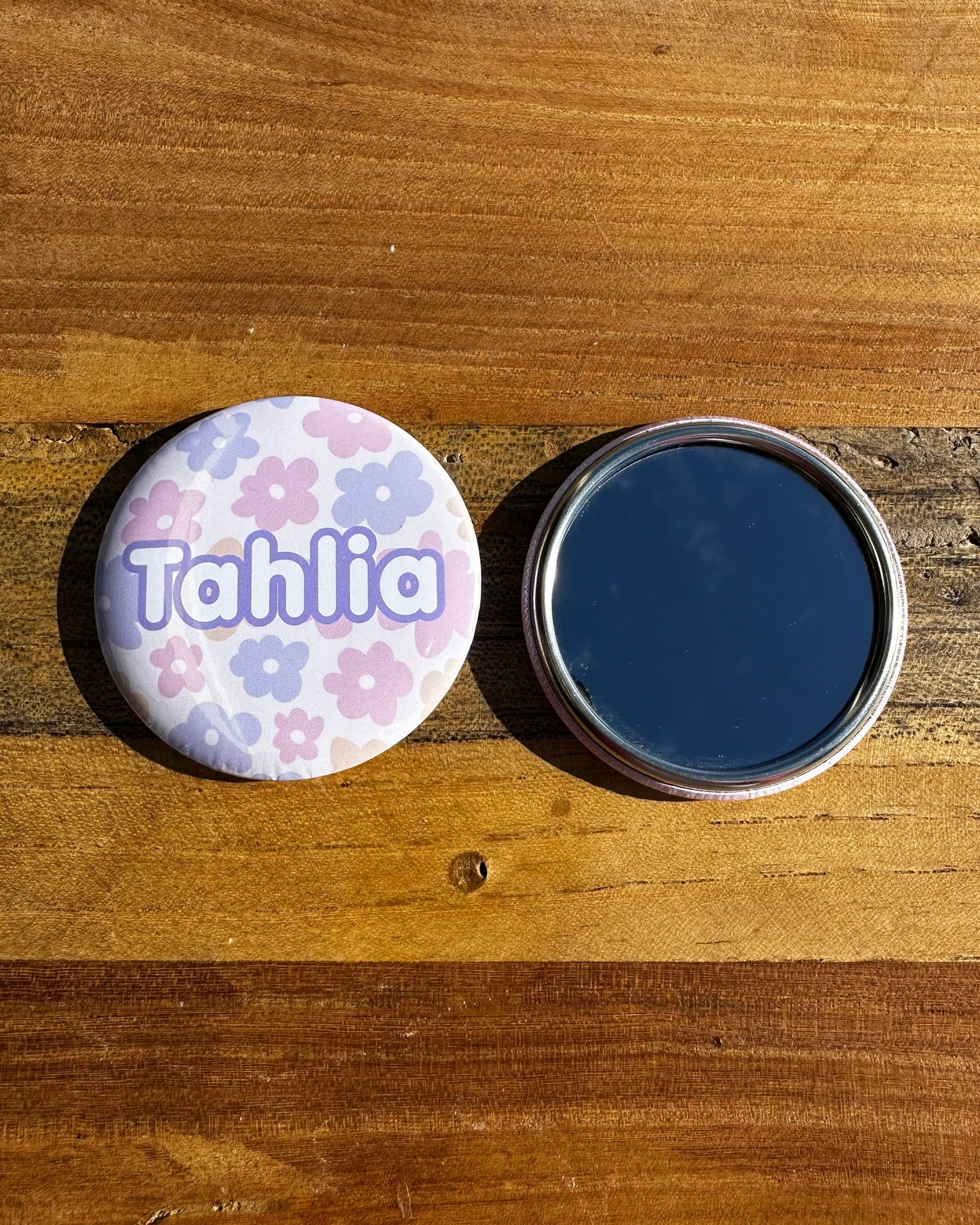 Personalised Floral Pocket Mirror