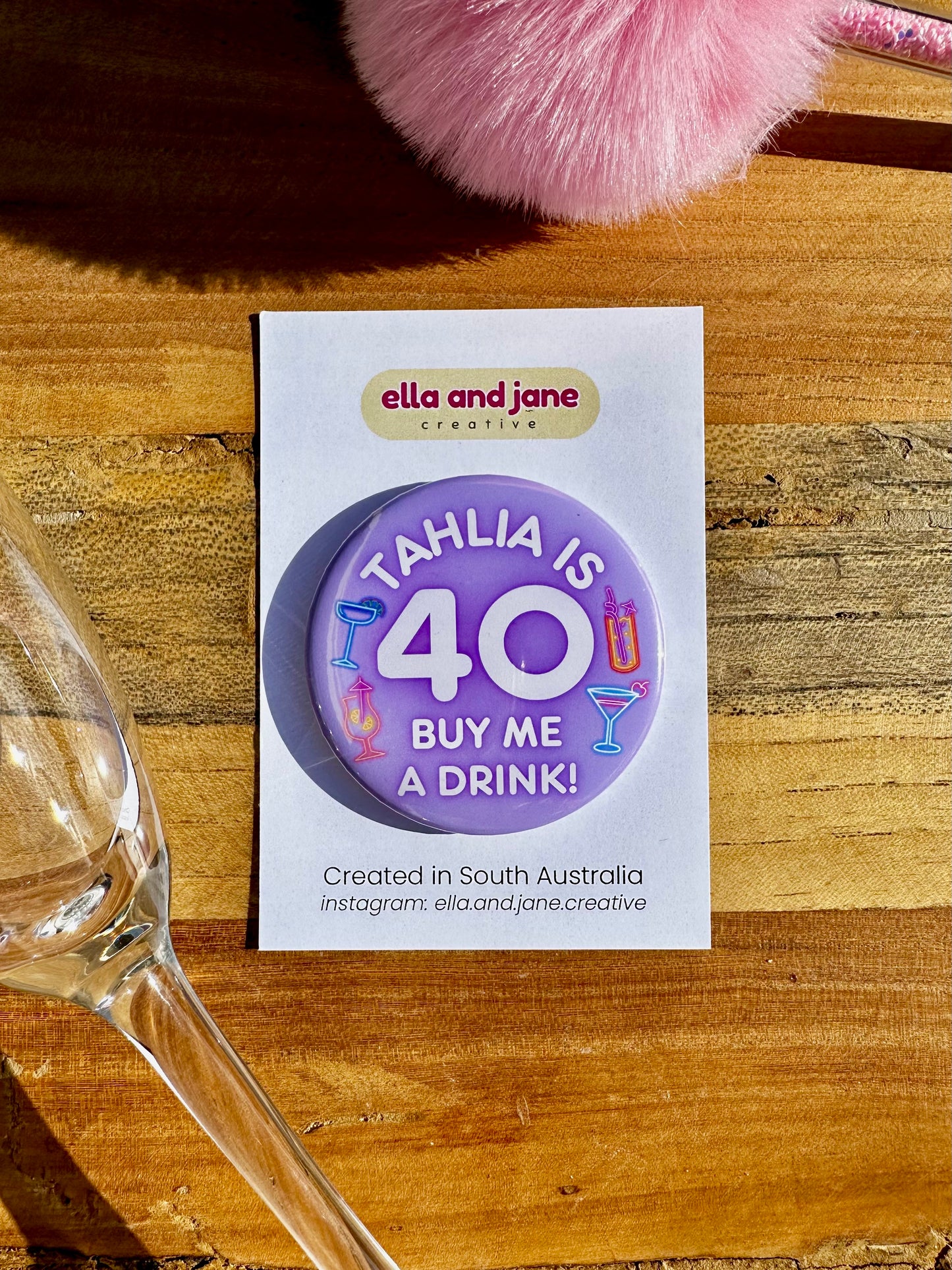 Birthday Drinks Party Badge