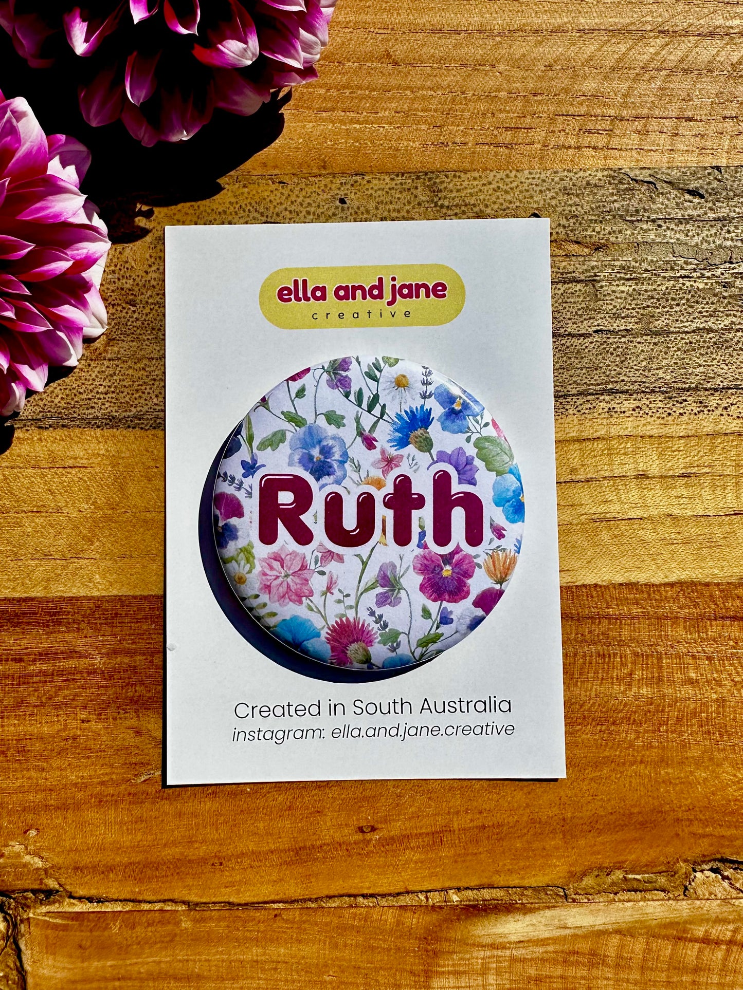 Personalised Floral Pocket Mirror