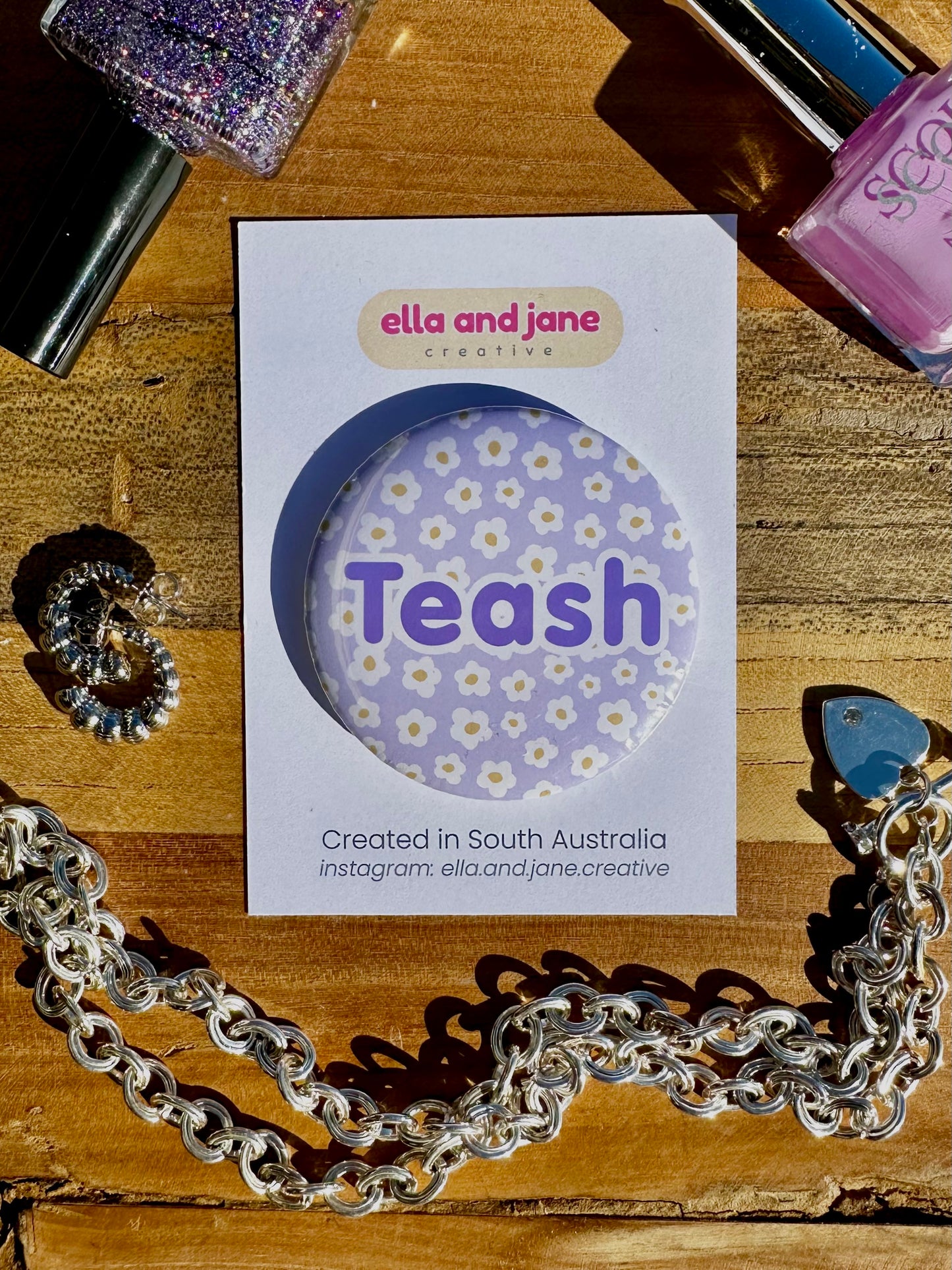 Personalised Floral Pocket Mirror