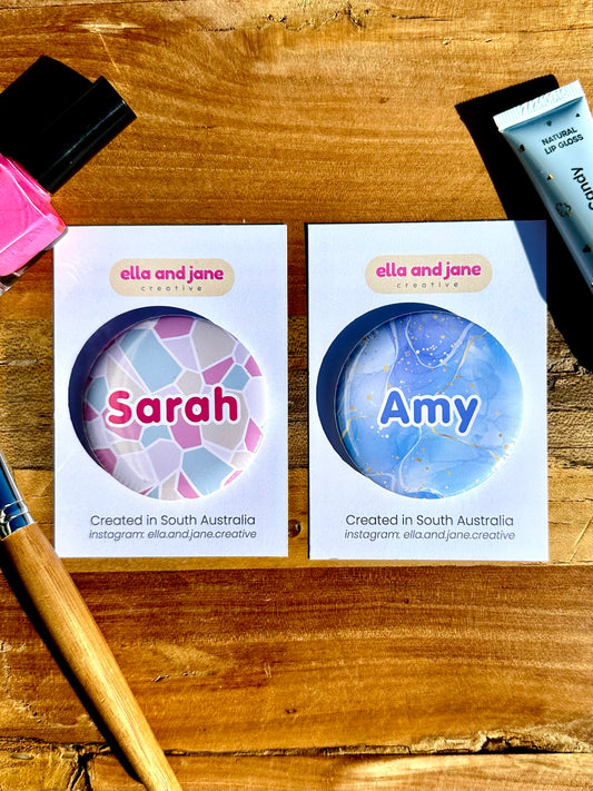 Personalised Abstract Pocket Mirror