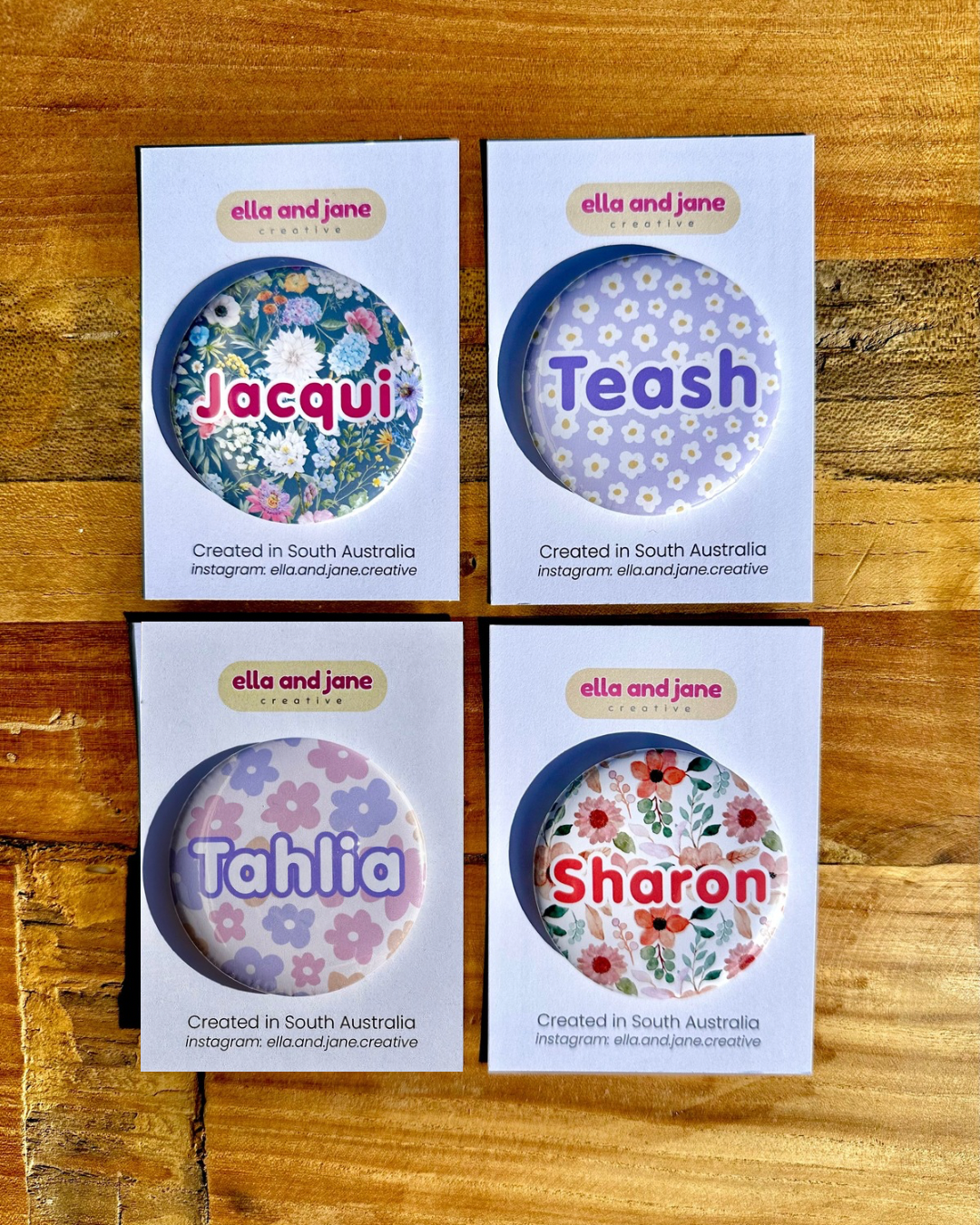 Personalised Floral Pocket Mirror