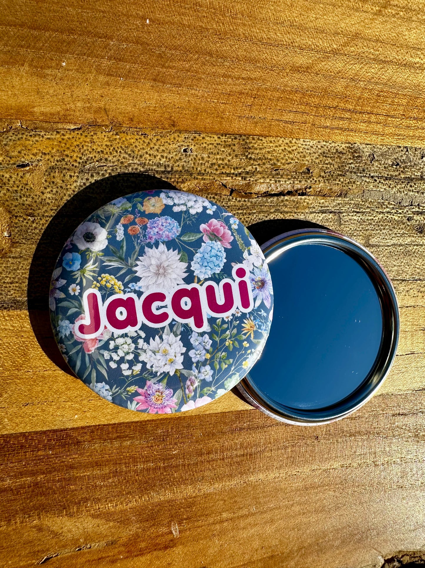 Personalised Floral Pocket Mirror