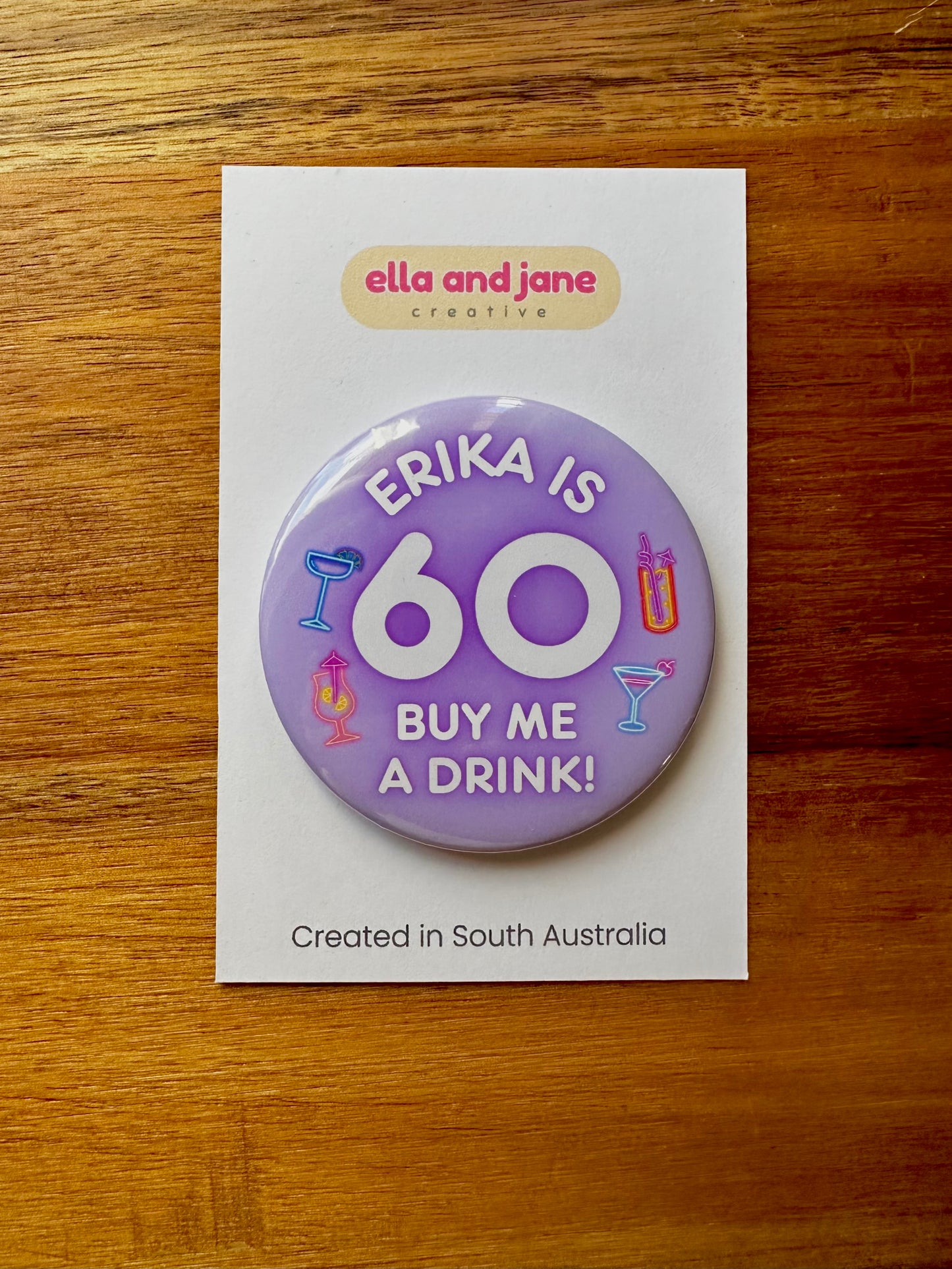 Birthday Drinks Party Badge