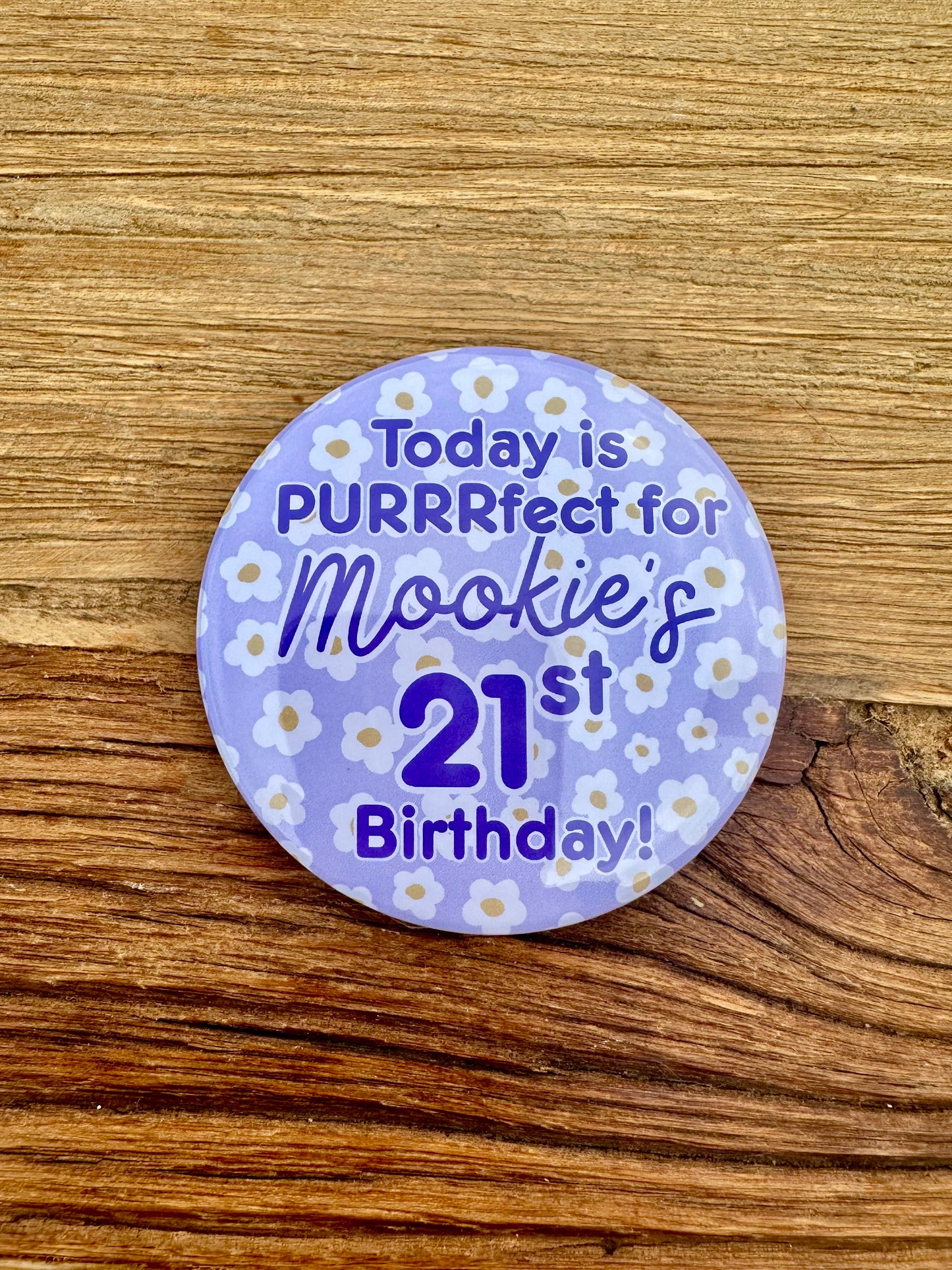 Lilac Flowers Birthday Badge