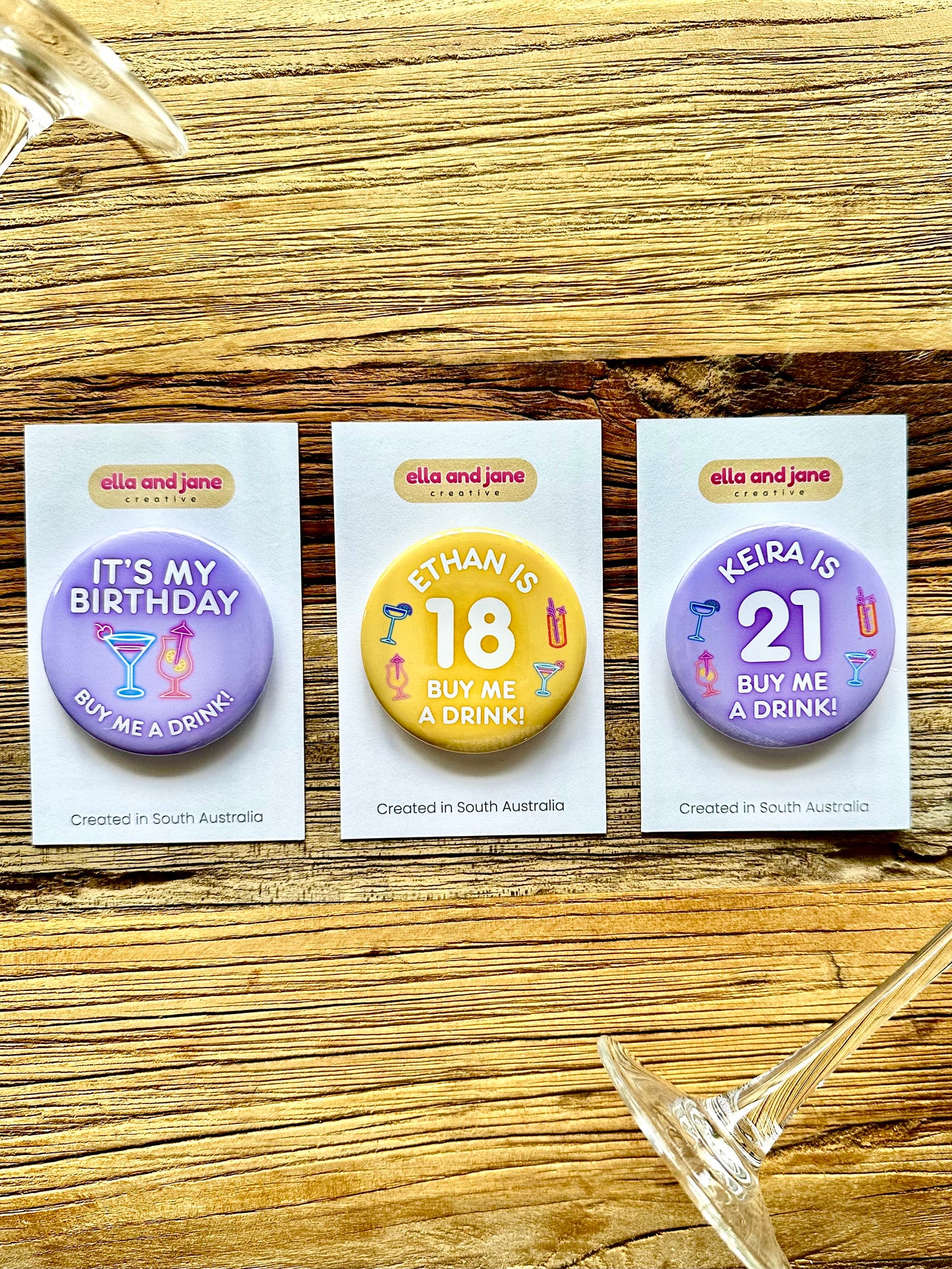 Birthday Drinks Party Badge