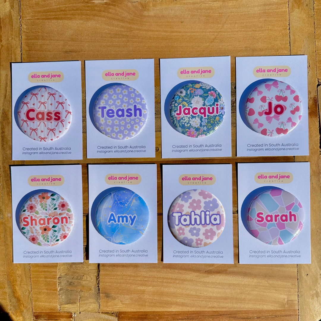 Personalised Floral Pocket Mirror