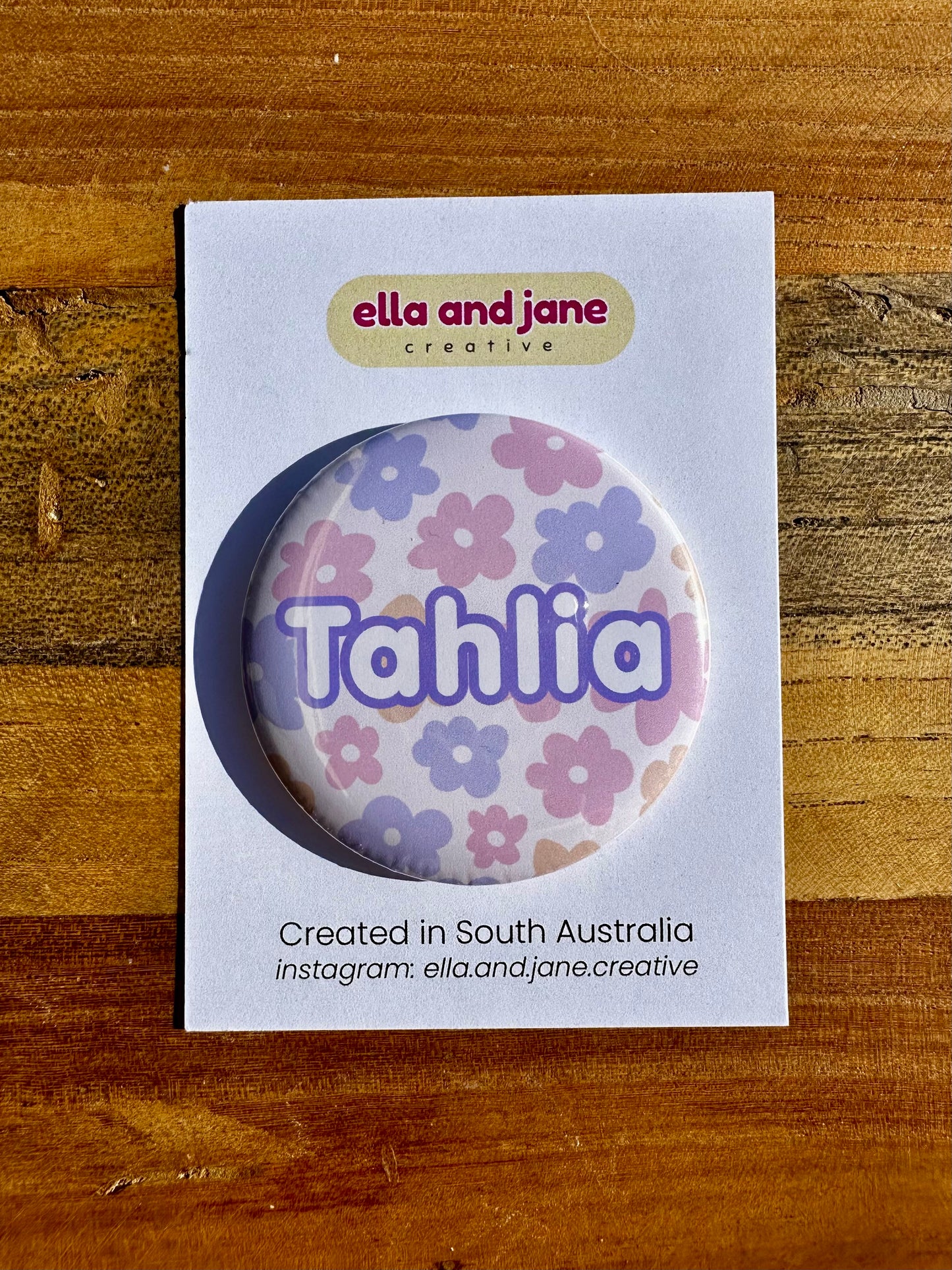 Personalised Floral Pocket Mirror