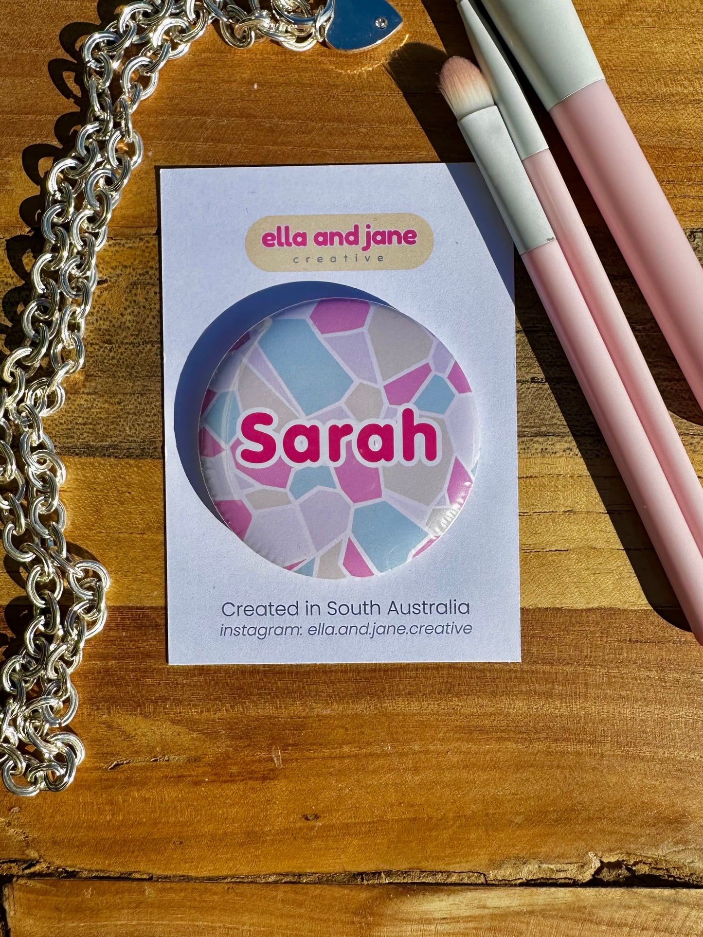 Personalised Abstract Pocket Mirror