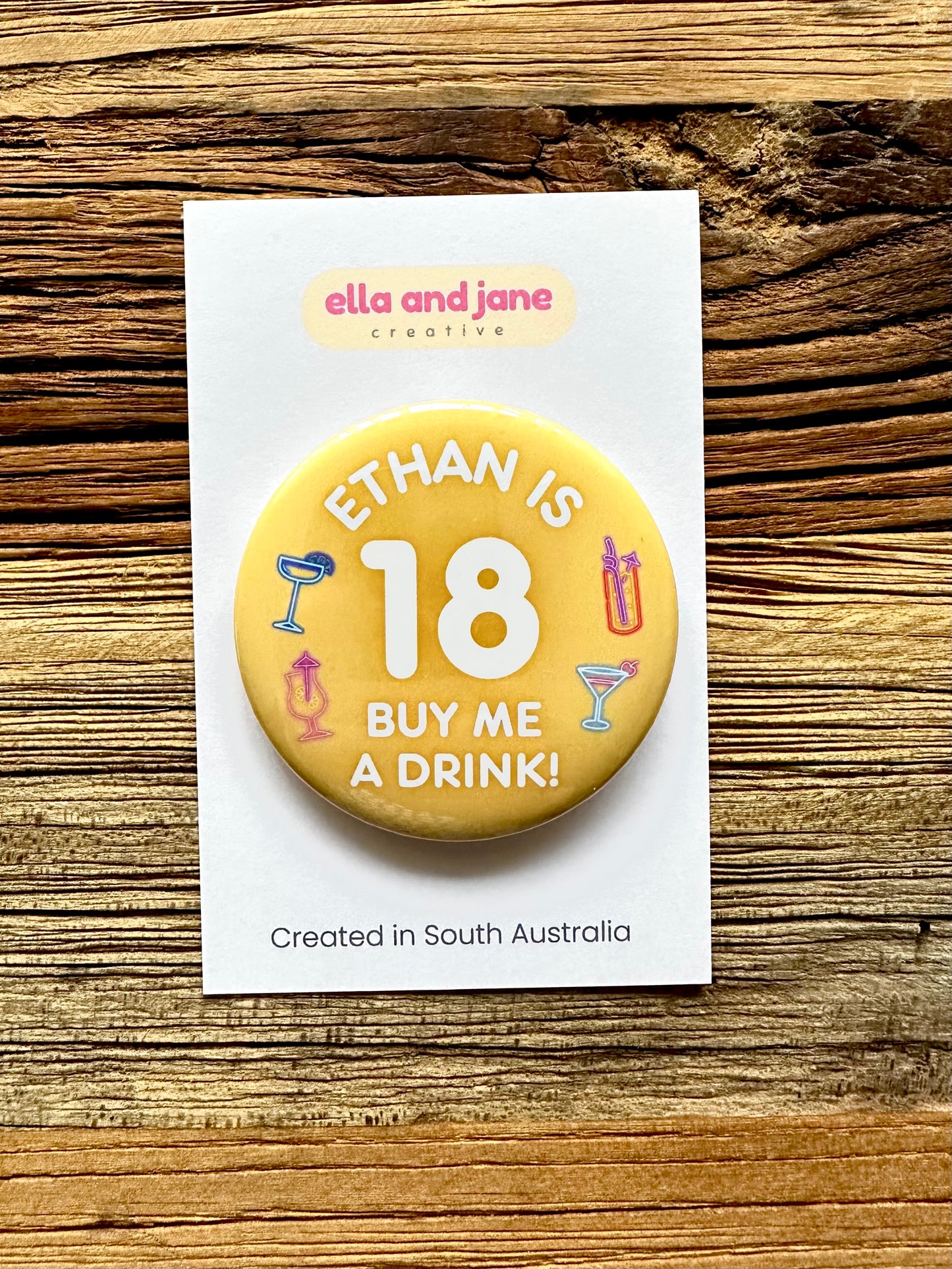 Birthday Drinks Party Badge
