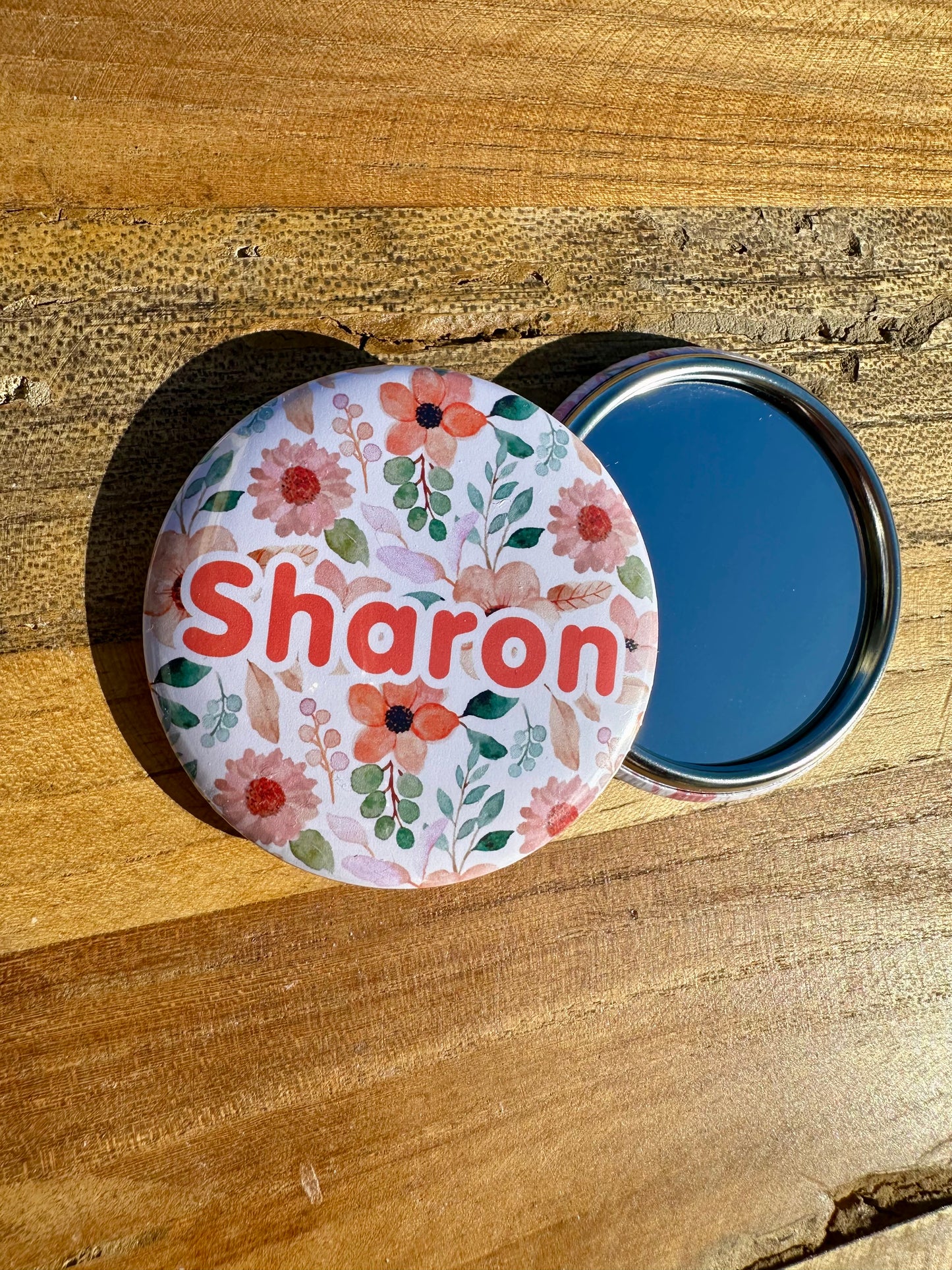 Personalised Floral Pocket Mirror