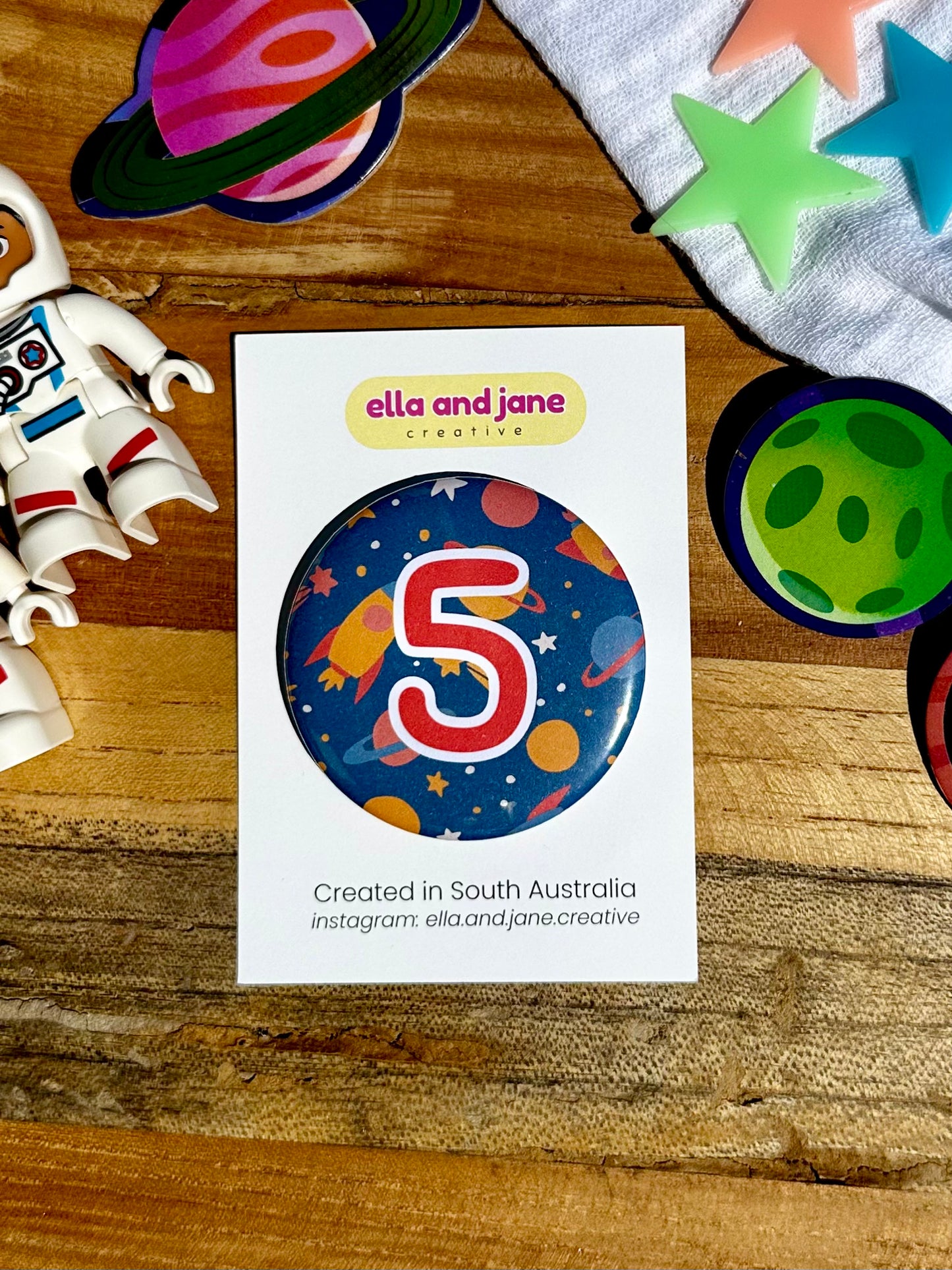 Space Adventures Birthday Badge