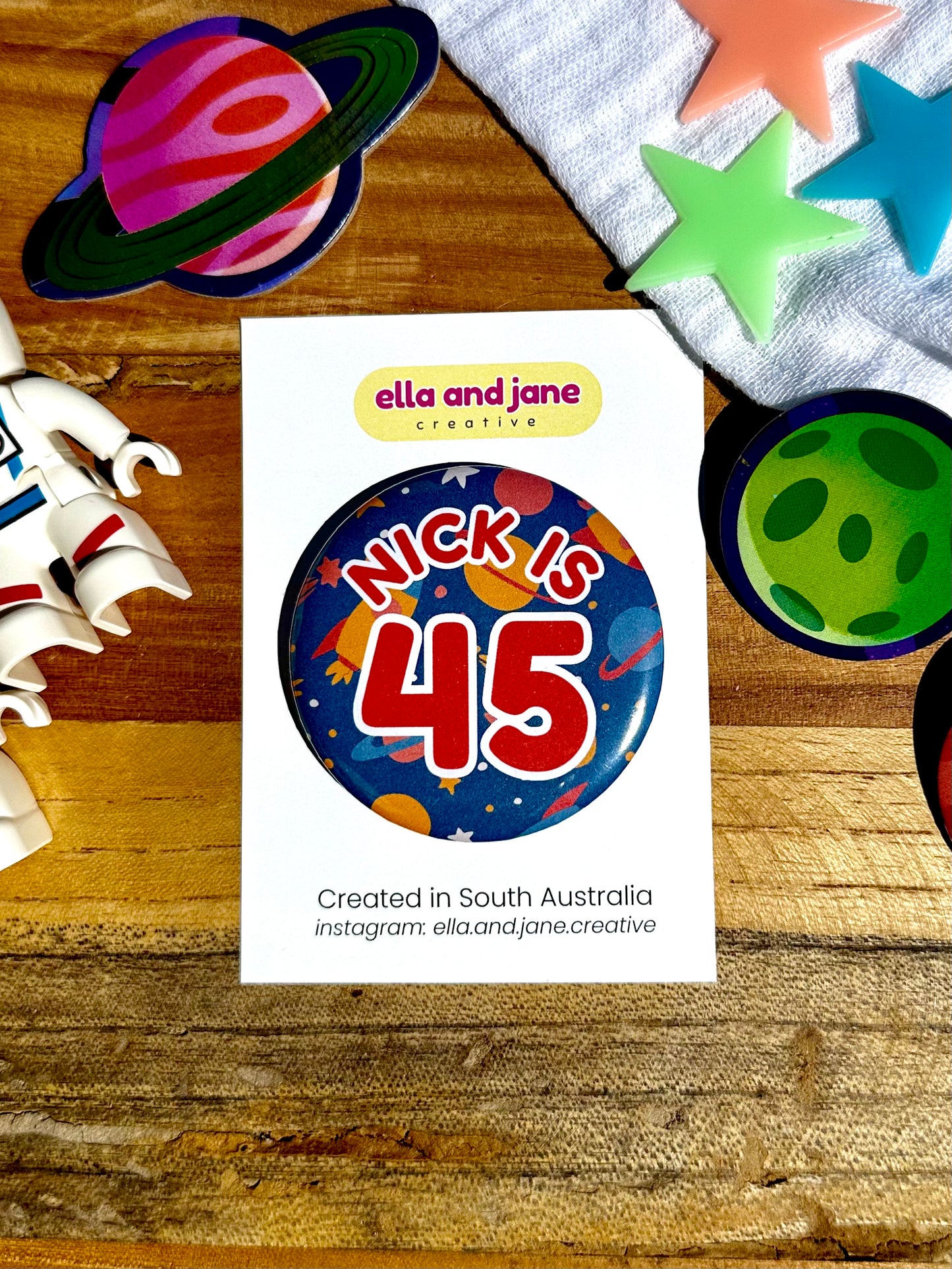 Space Adventures Birthday Badge