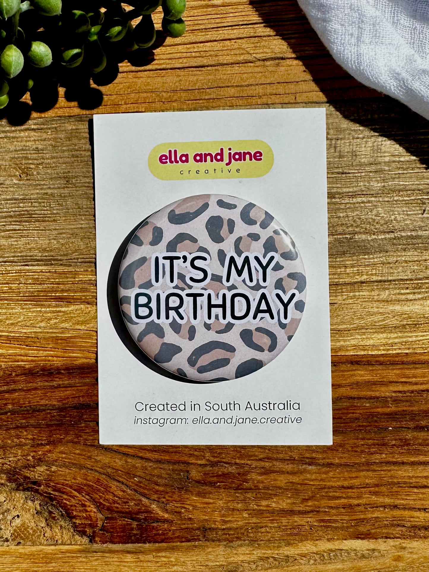 Leopard Delight Birthday Badge