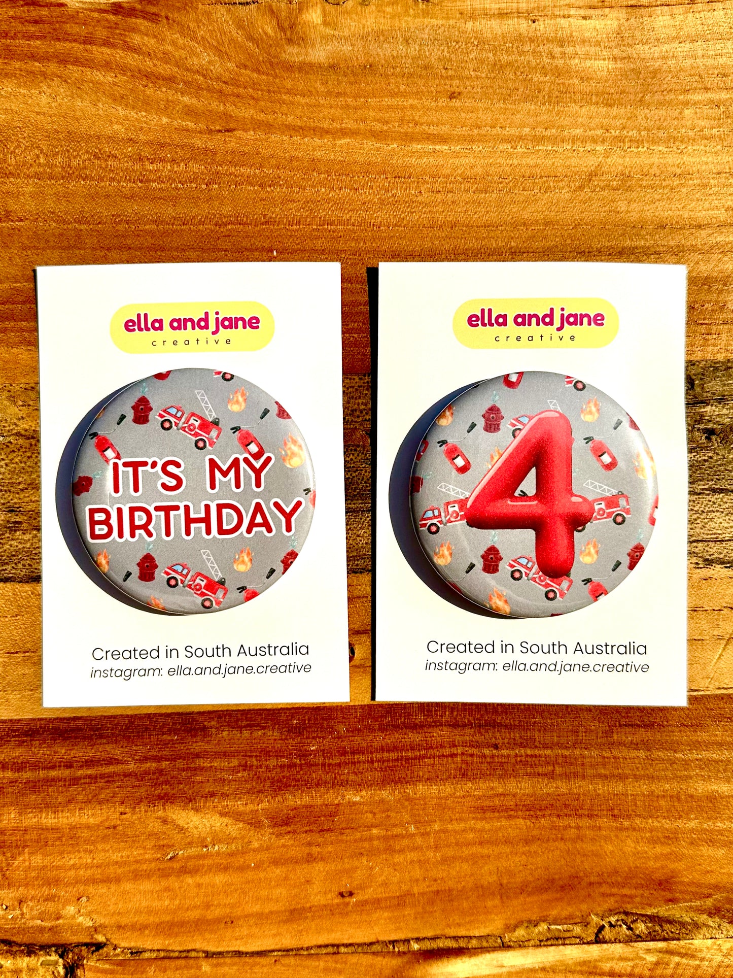 Firefighter Birthday Badge