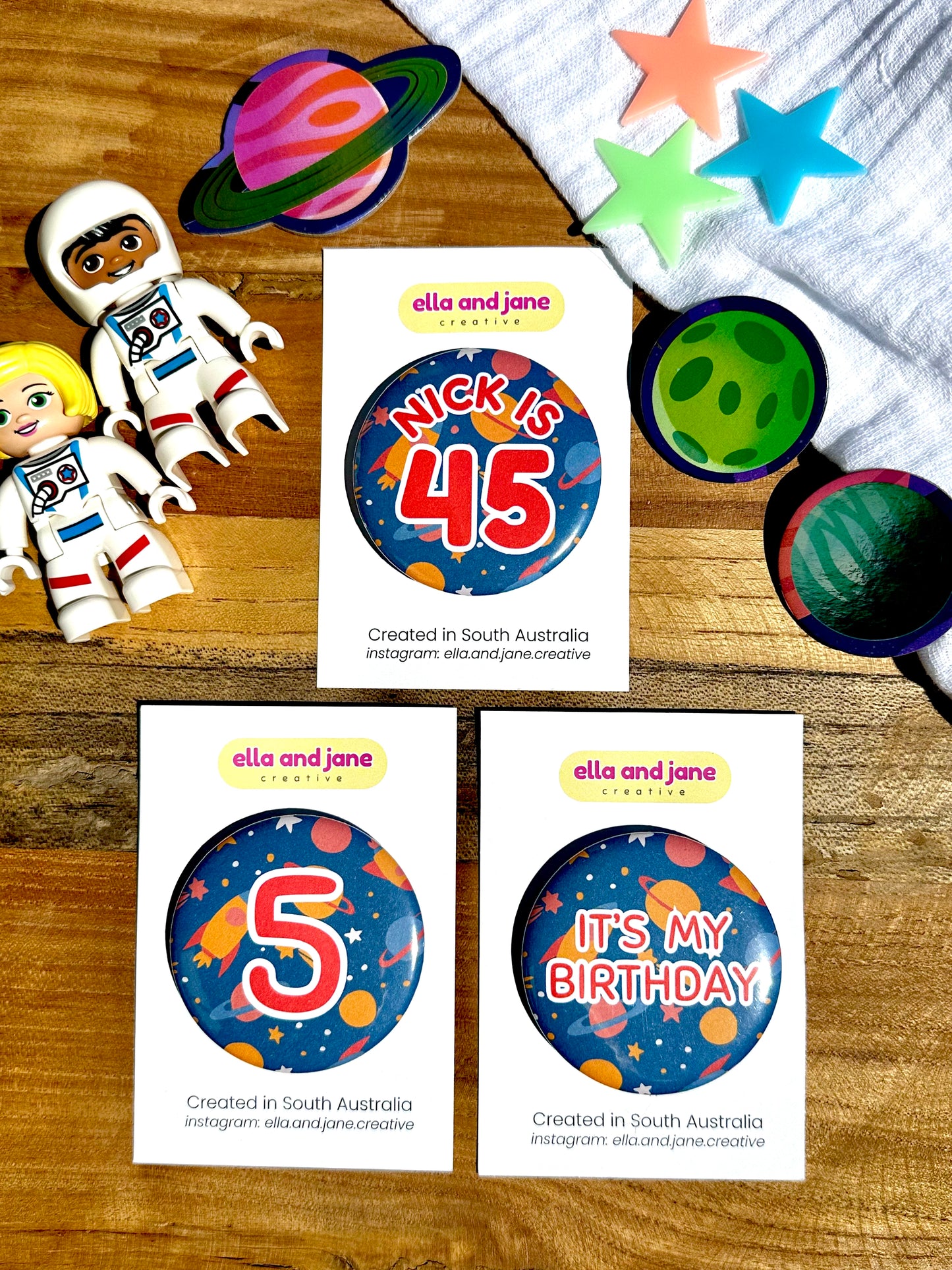 Space Adventures Birthday Badge