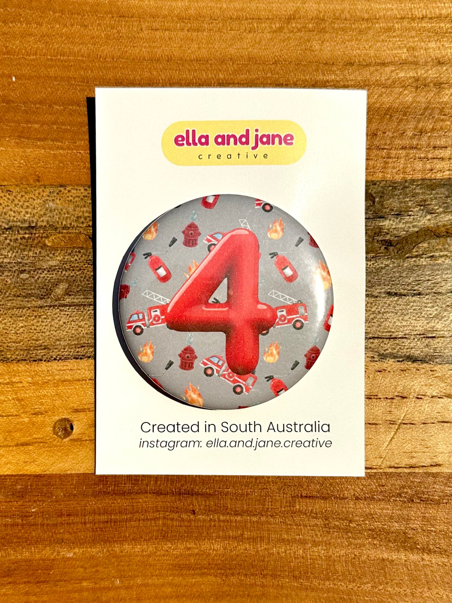 Firefighter Birthday Badge