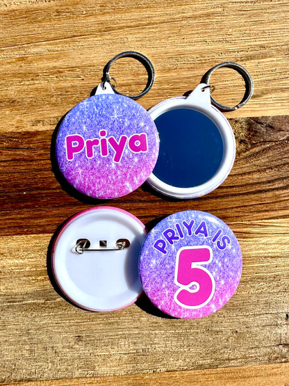 Glitter Sparkle Birthday Badge