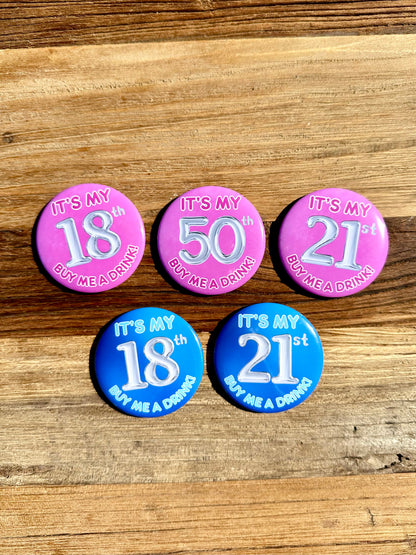Buy Me A Drink Birthday Badge