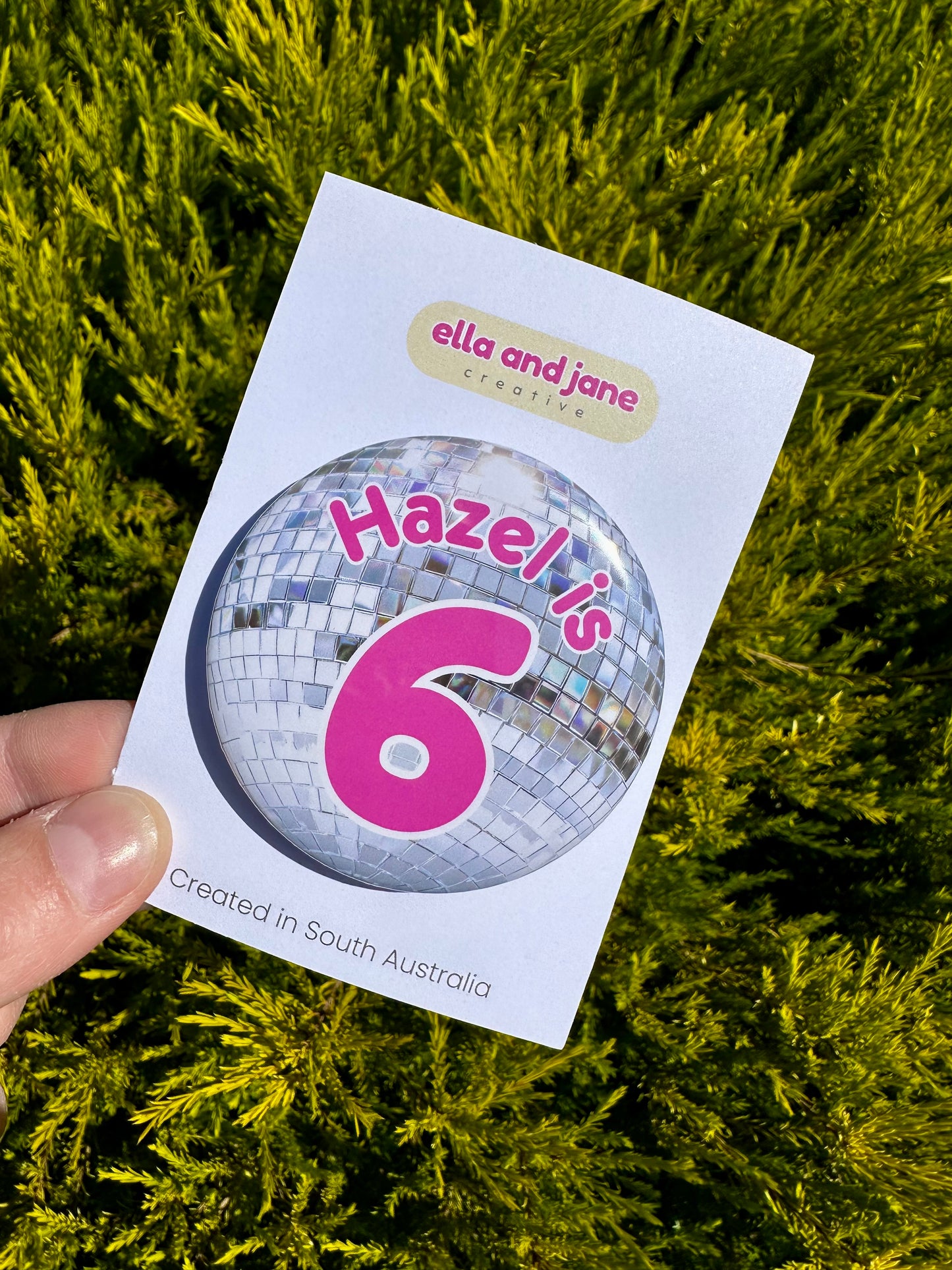 Disco Party Birthday Badge
