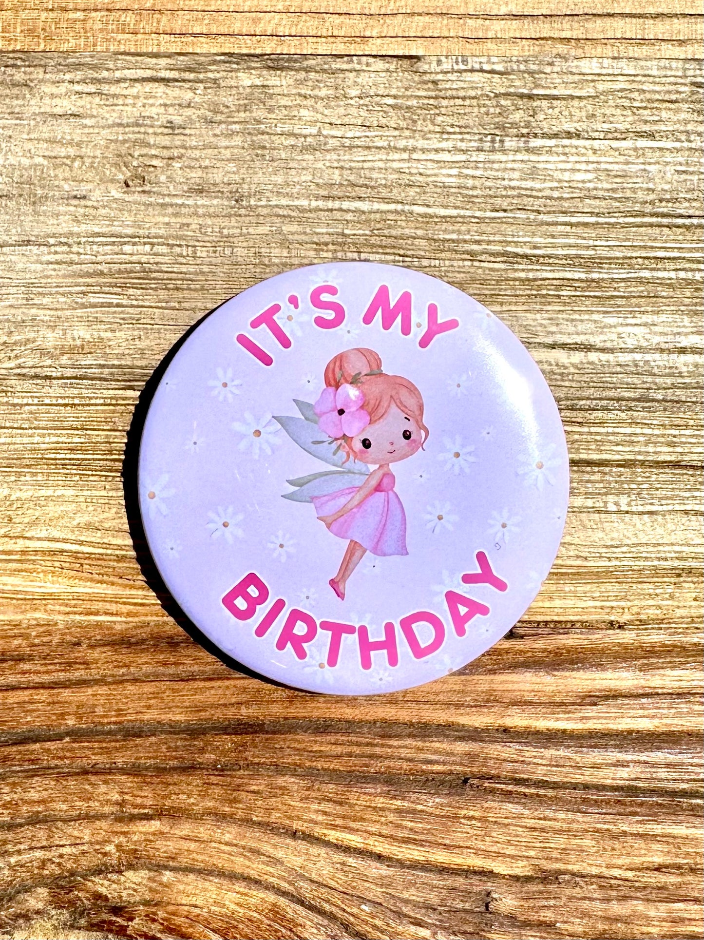Fairy Flowers Birthday Badge