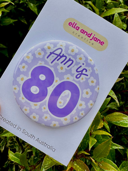 Lilac Flowers Birthday Badge