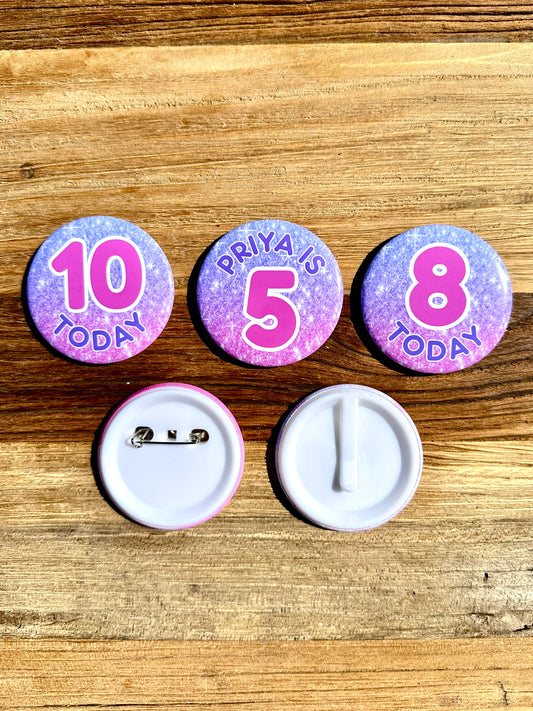 Glitter Sparkle Birthday Badge
