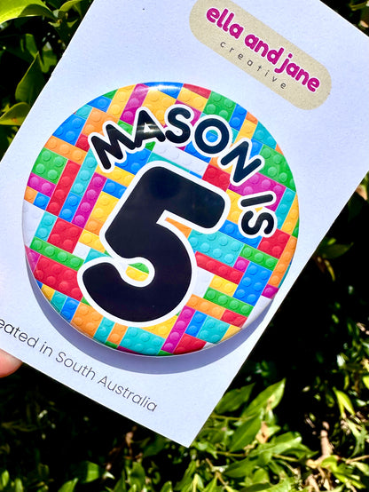 Building Blocks Birthday Badge