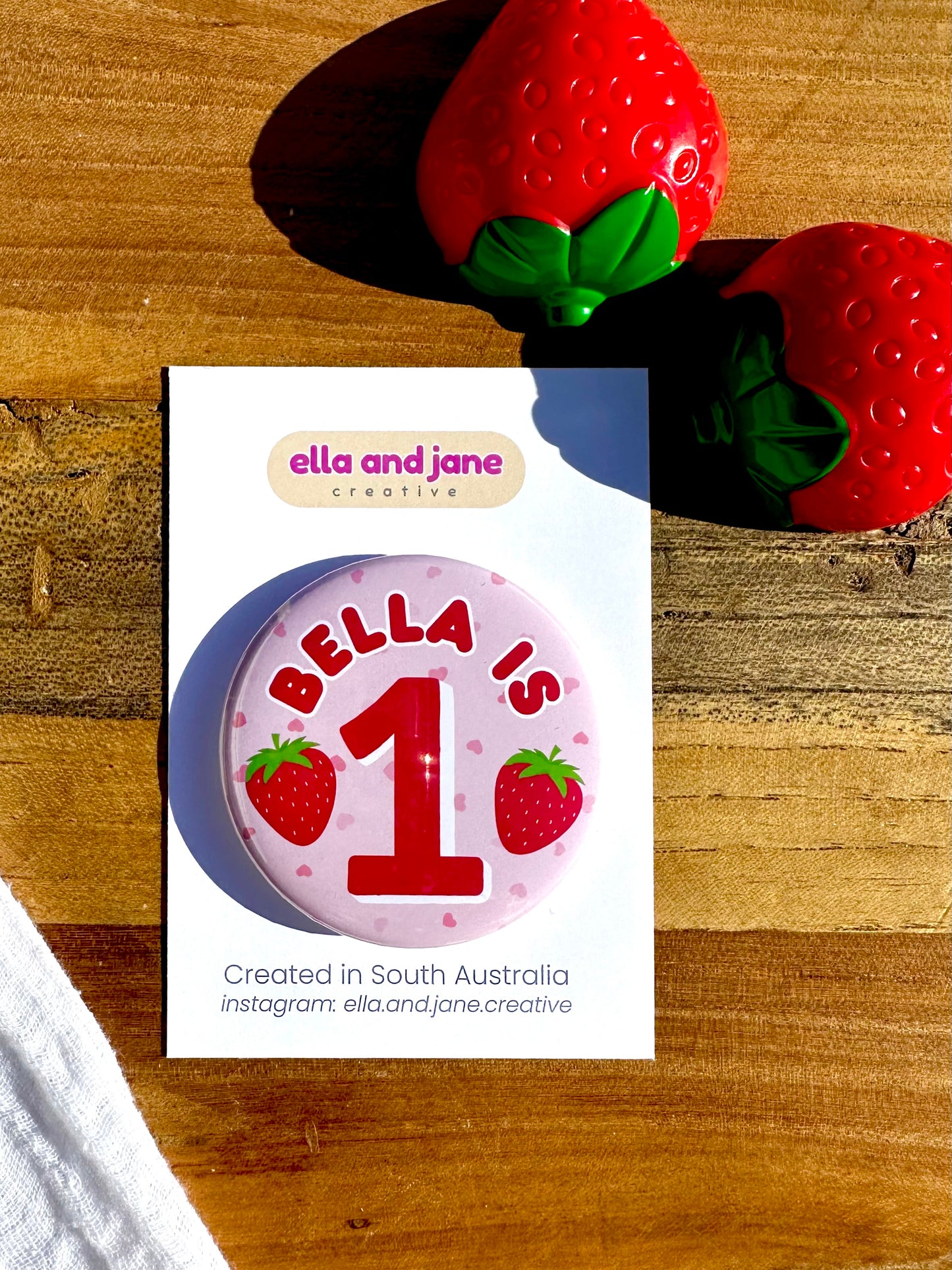 Berry First Birthday Badge