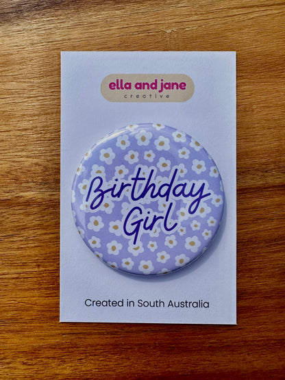 Lilac Flowers Birthday Badge