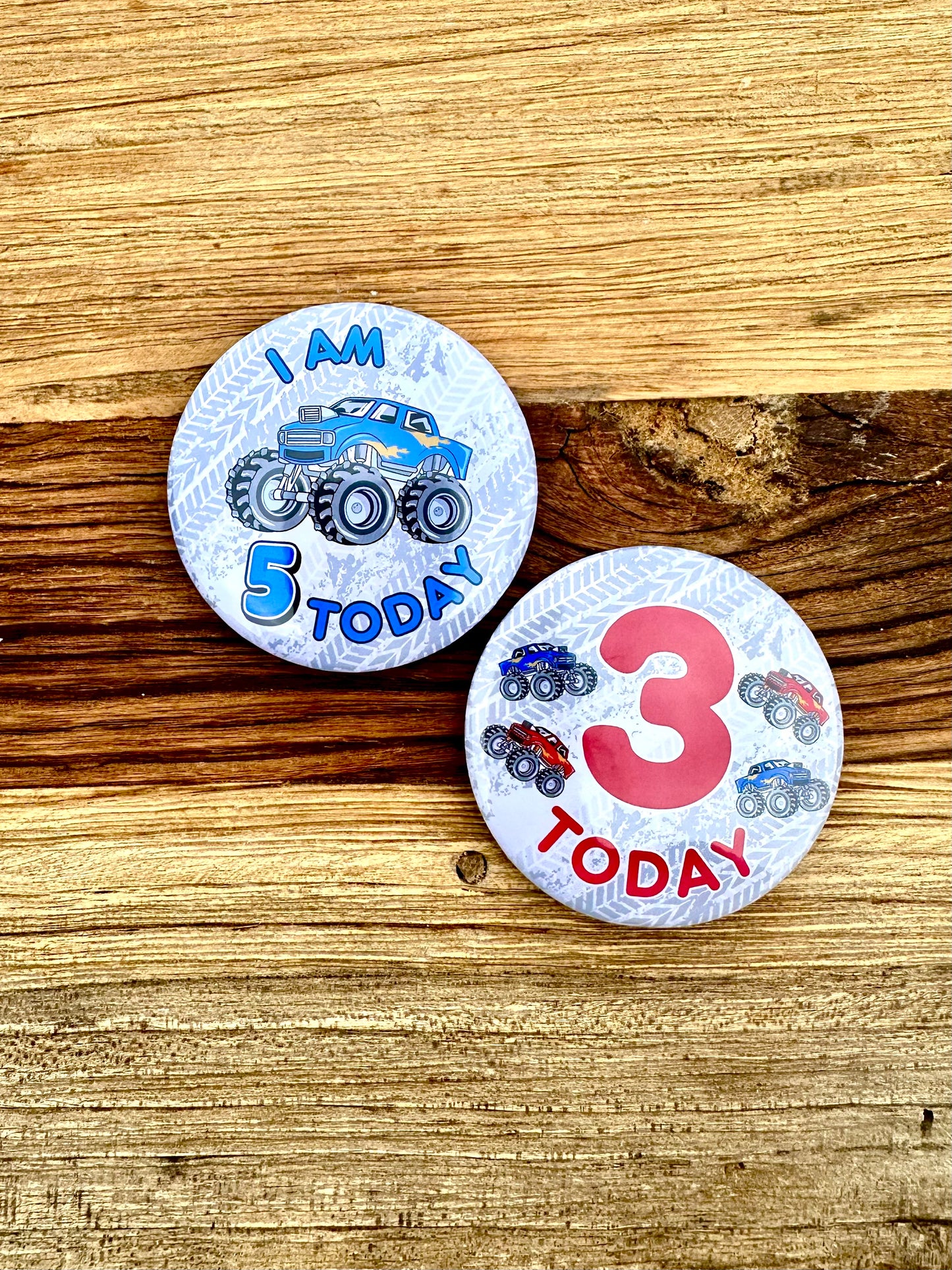 Monster Truck Birthday Badge