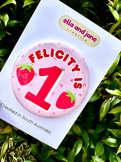 Berry First Birthday Badge