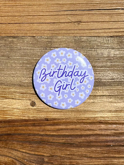 Lilac Flowers Birthday Badge