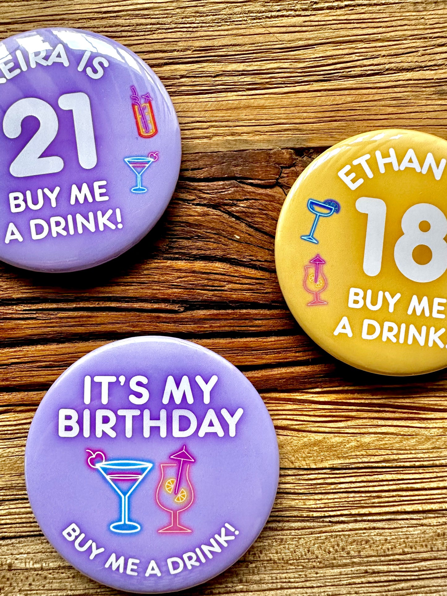 Birthday Drinks Party Badge