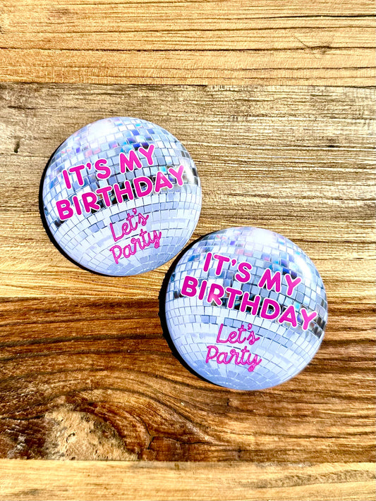 Disco Party Birthday Badge