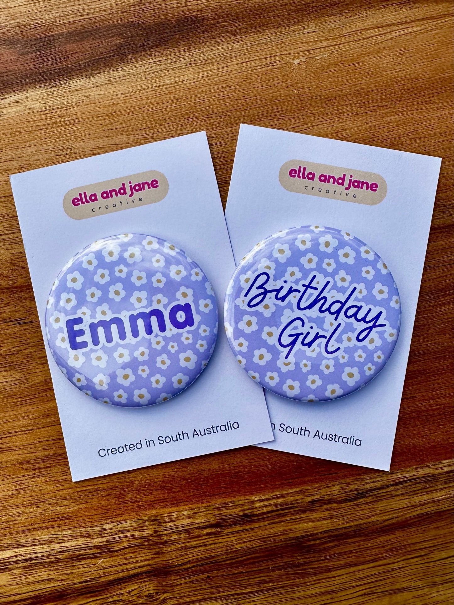 Lilac Flowers Birthday Badge