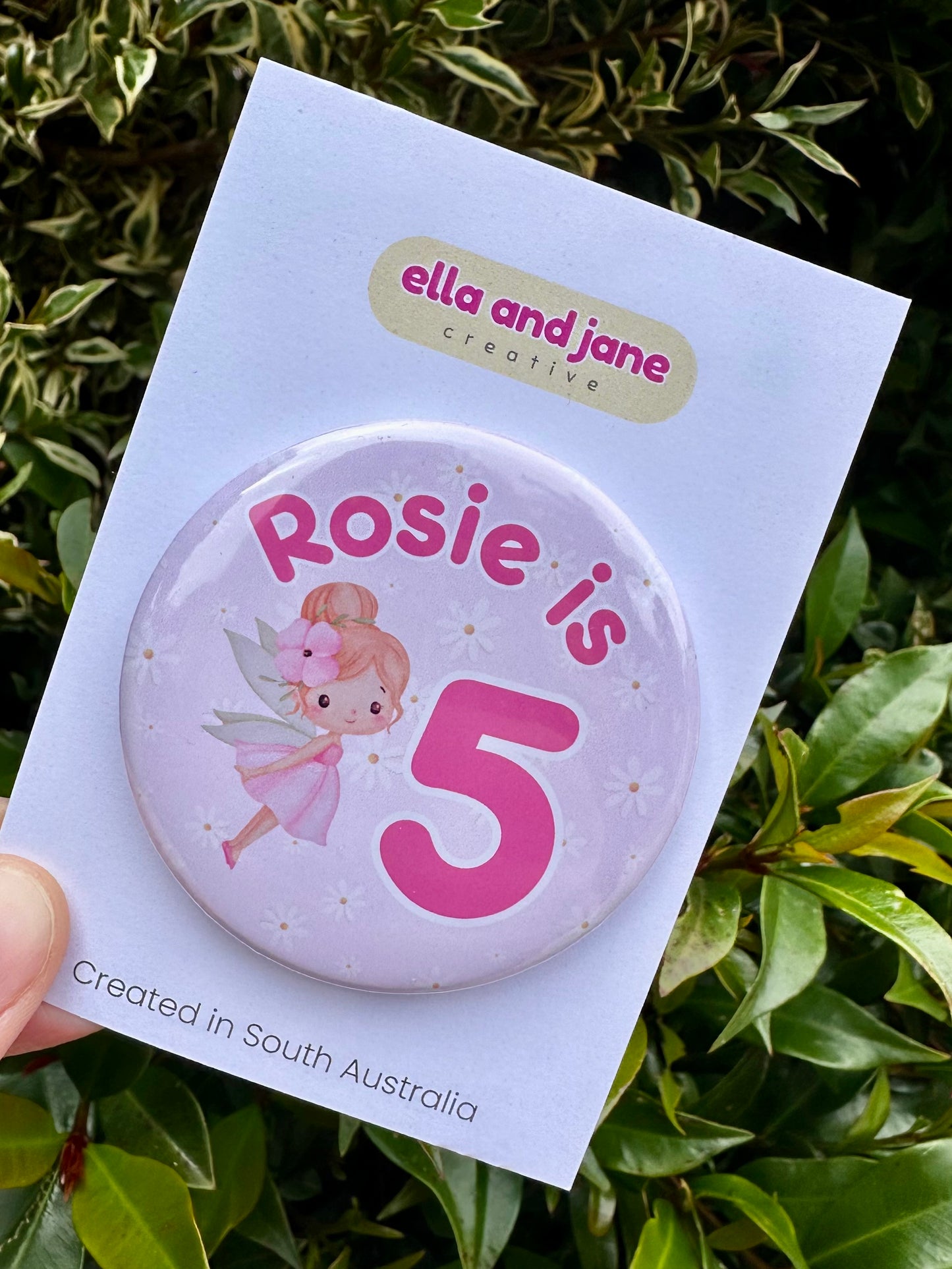Fairy Flowers Birthday Badge