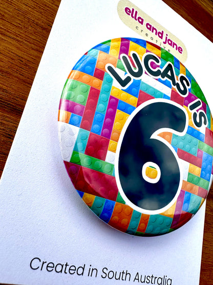 Building Blocks Birthday Badge