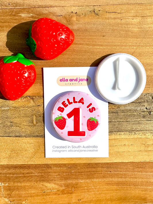 Berry First Birthday Badge