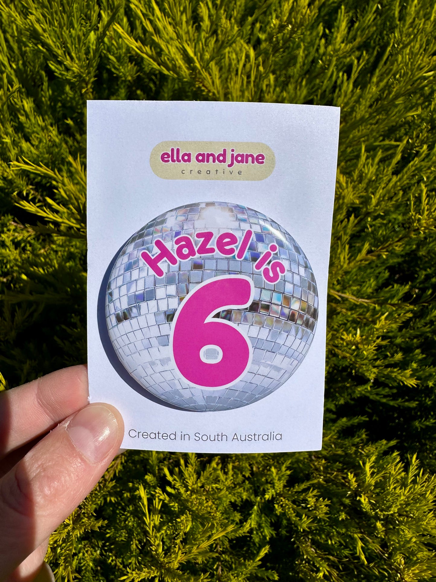Disco Party Birthday Badge