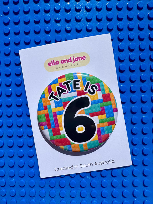 Building Blocks Birthday Badge