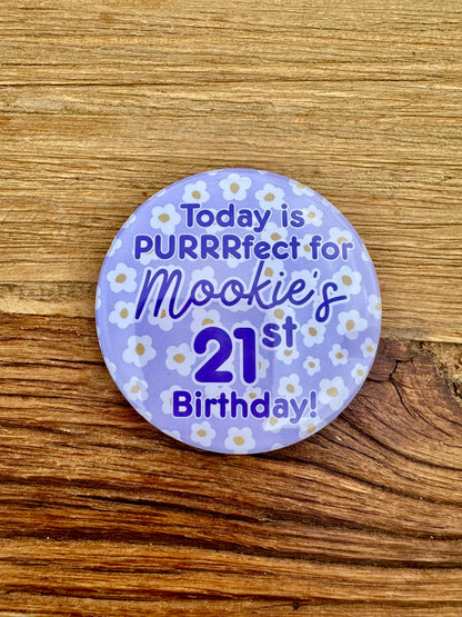 Lilac Flowers Birthday Badge