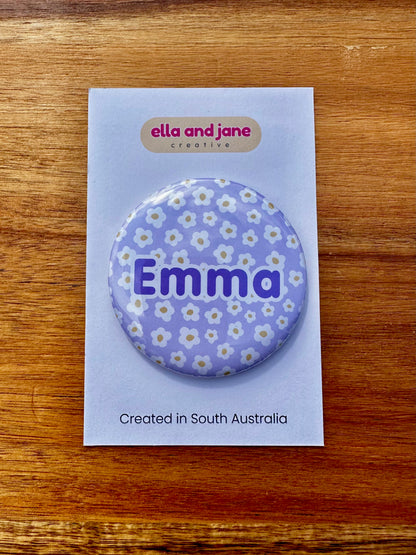 Lilac Flowers Birthday Badge