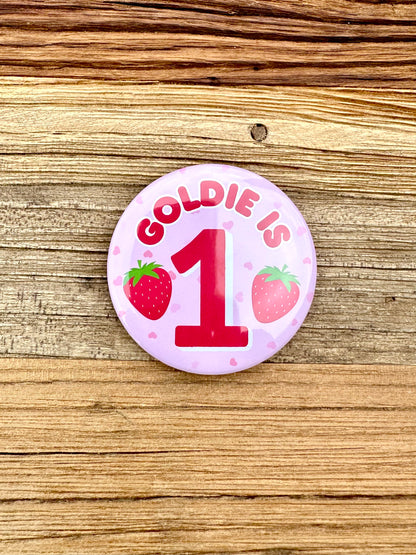 Berry First Birthday Badge