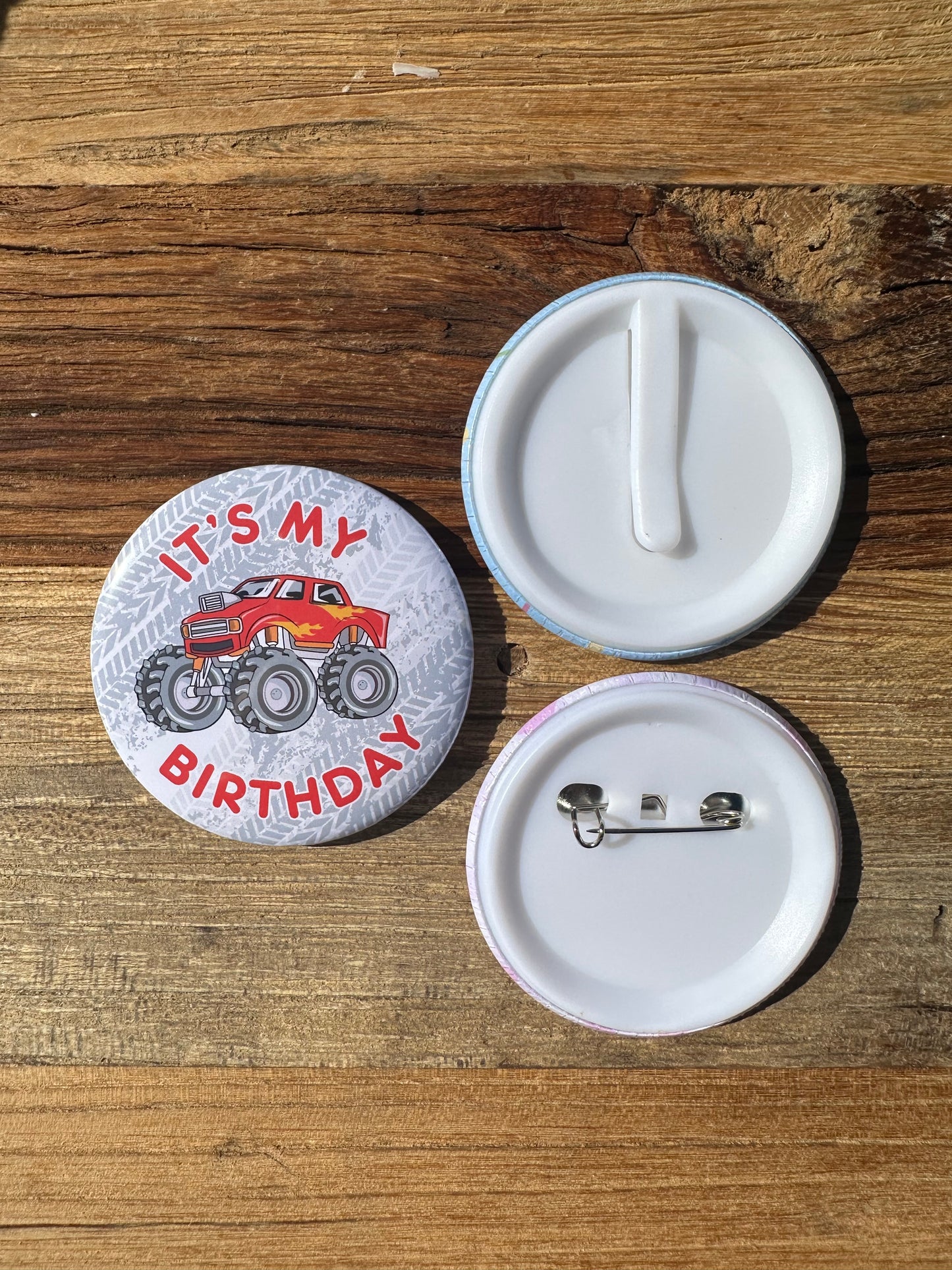 Monster Truck Birthday Badge