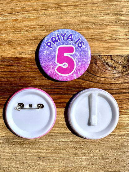 Glitter Sparkle Birthday Badge