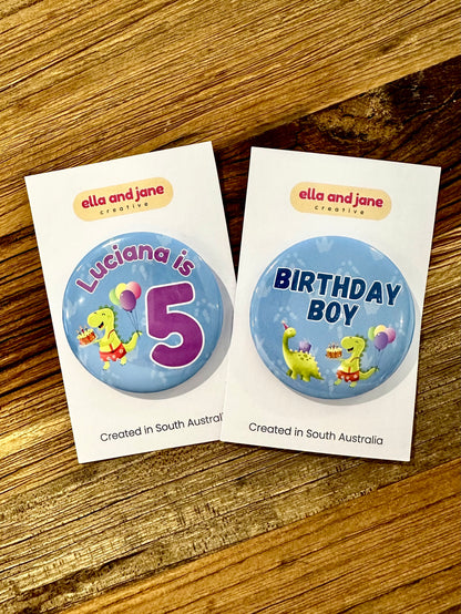 Dinosaur Roar Birthday Badge
