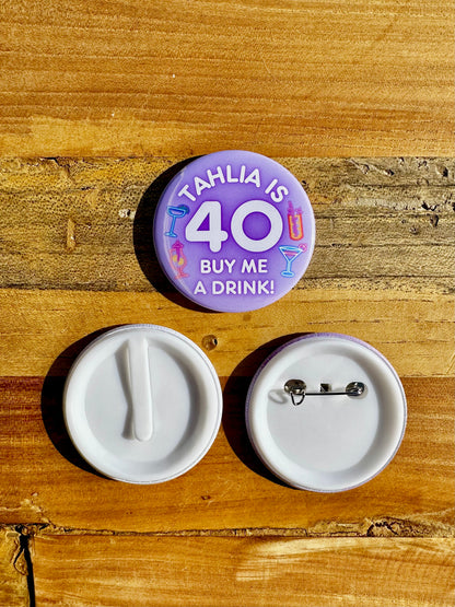 Birthday Drinks Party Badge
