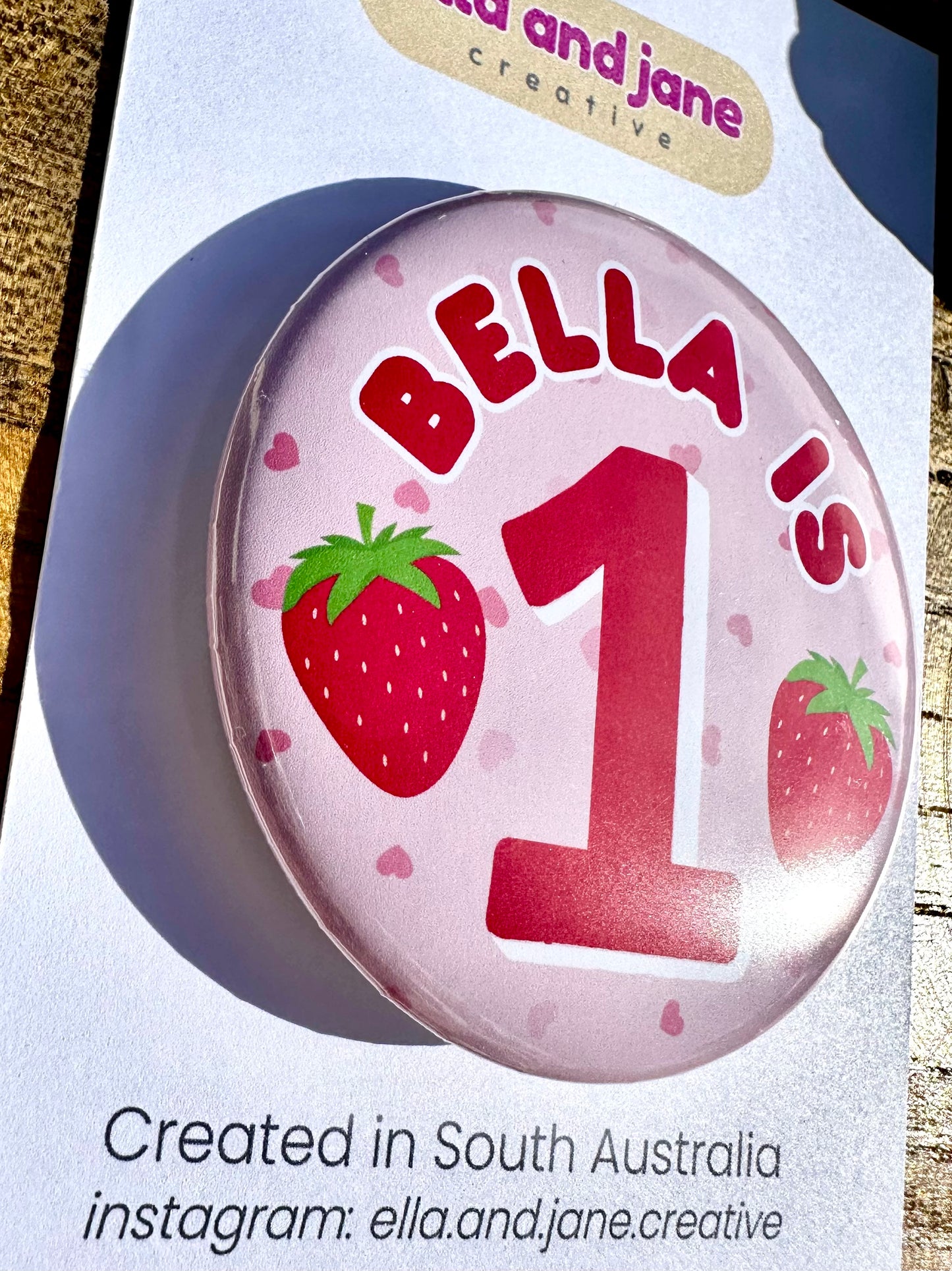 Berry First Birthday Badge