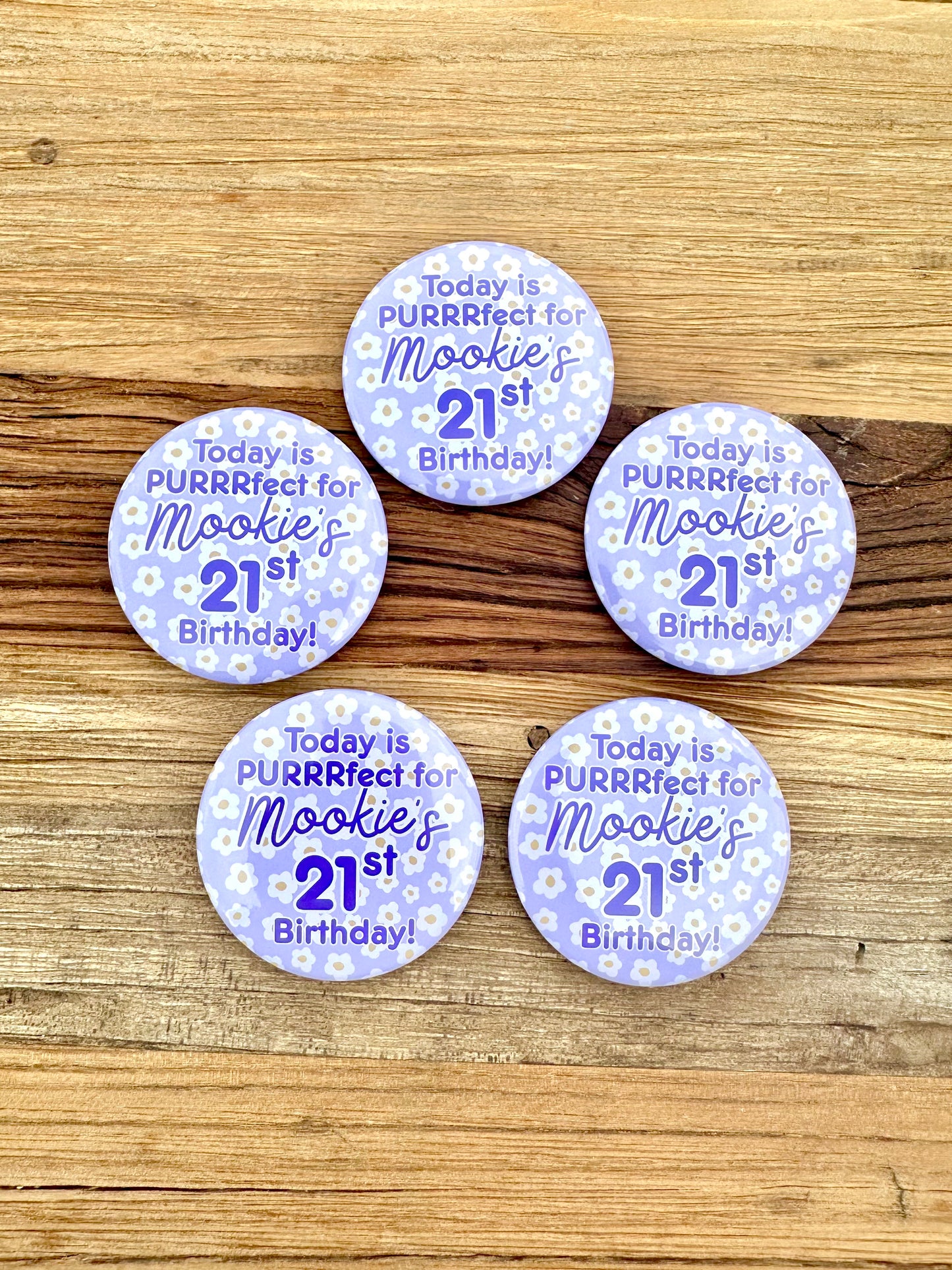 Lilac Flowers Birthday Badge